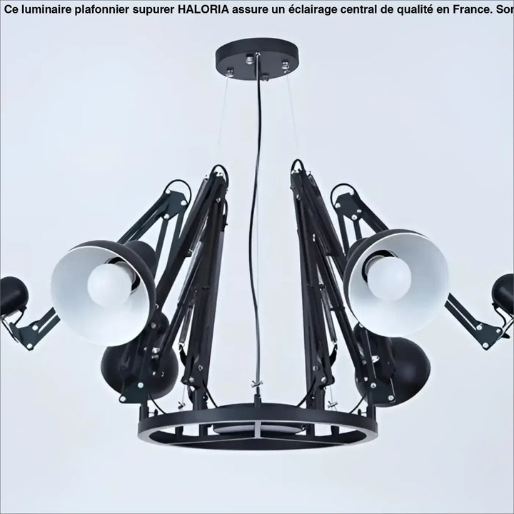 Plafonnier moderne têtes design noir éclairage led