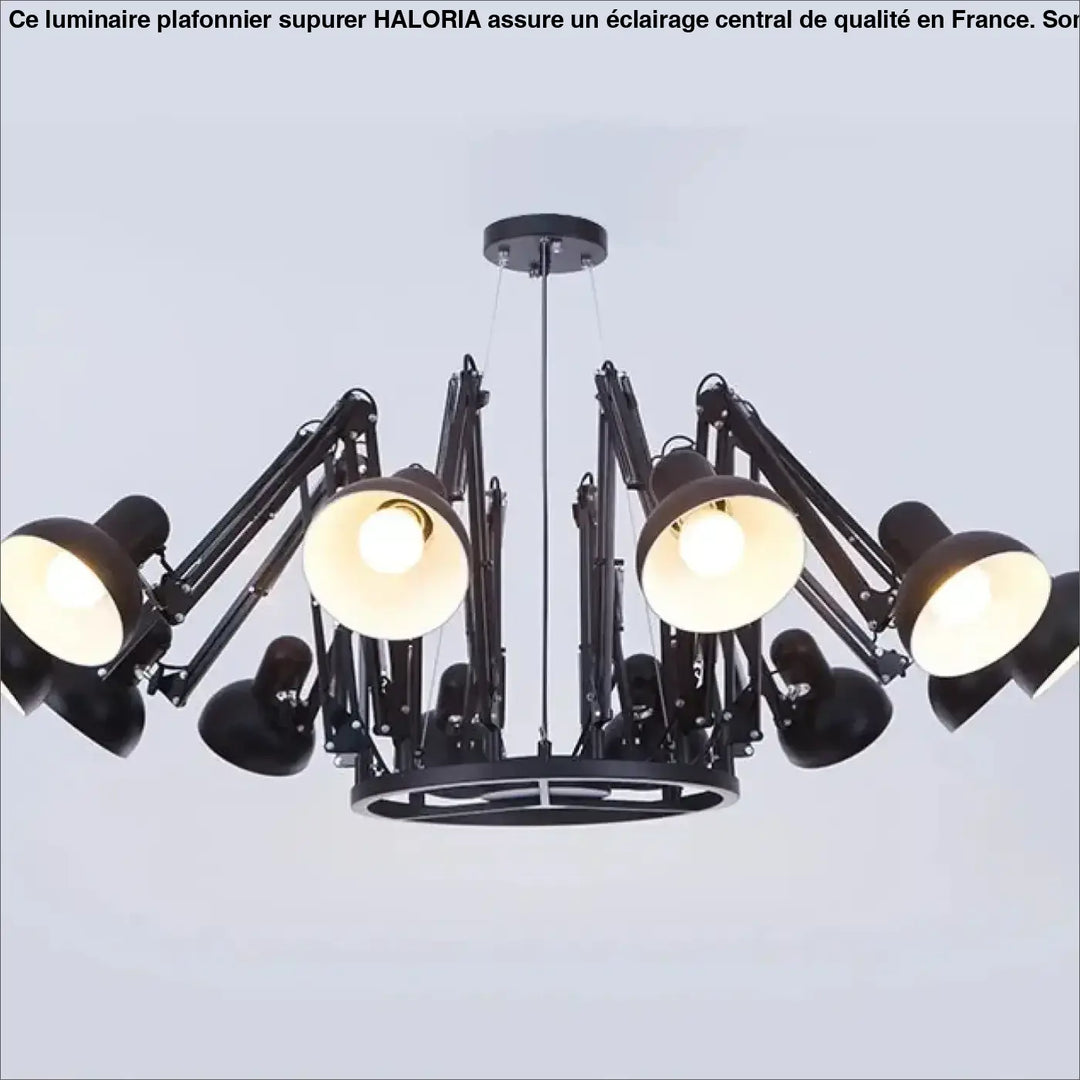 Plafonnier moderne têtes design noir éclairage led