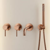 Kit de bain et douche or rose brossé