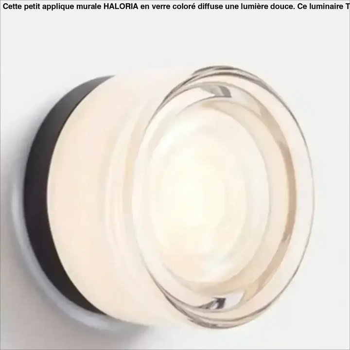 Petit applique murale haloria en verre coloré avec diffuseur en verre dépoli et base noire circulaire moderne minimale