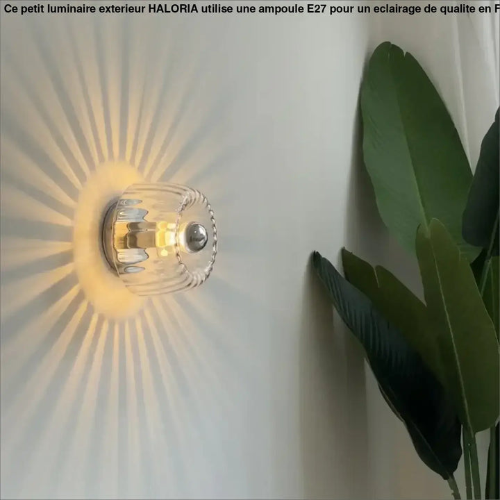 Petite Applique Murale En Rayon De Soleil Verre Doré Élégante