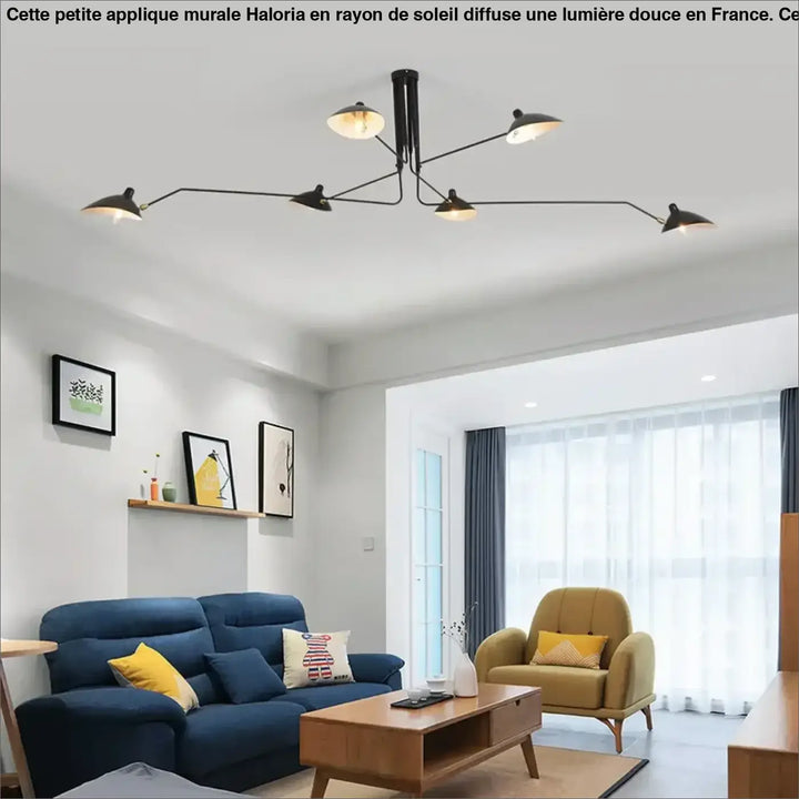 Suspension Plafond Industrielle Noire À Trois Bras Orientables

