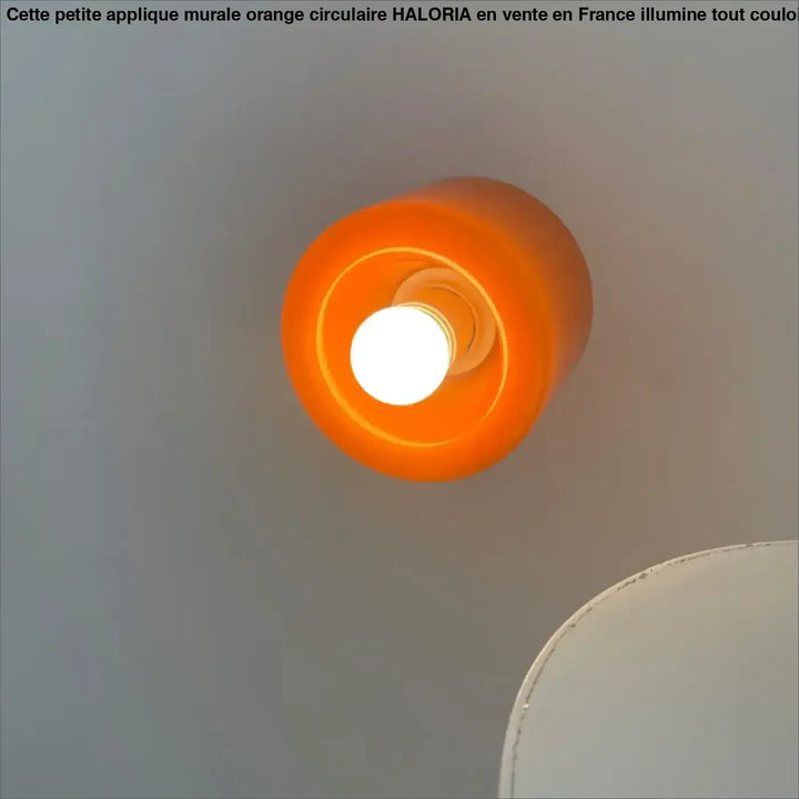 Petite Applique Murale Orange Circulaire En Verre Moderne