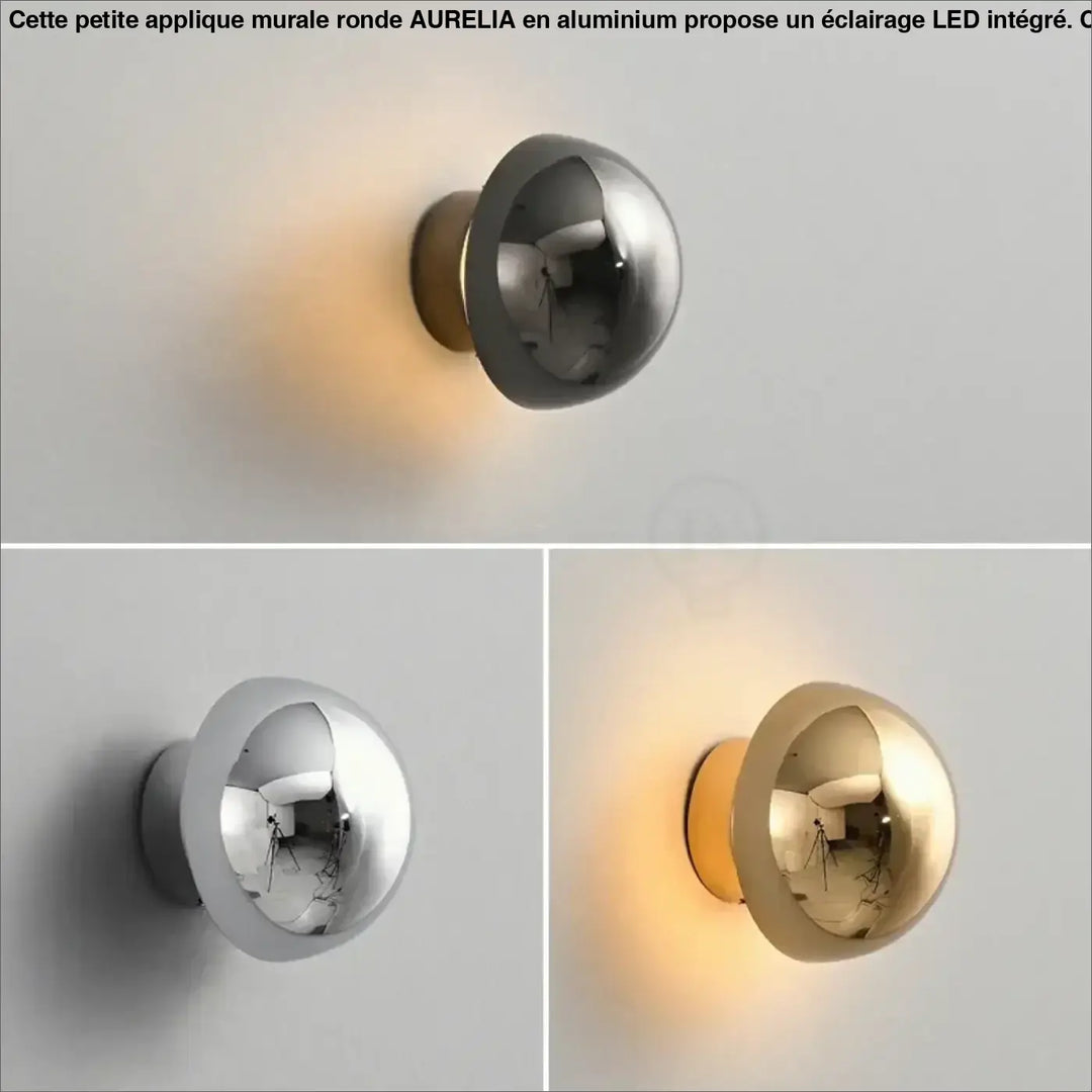 Petite Applique Murale Ronde En Aluminium