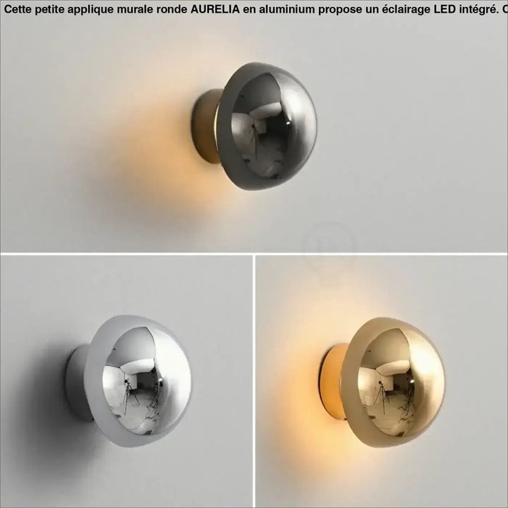 Petite Applique Murale Ronde En Aluminium