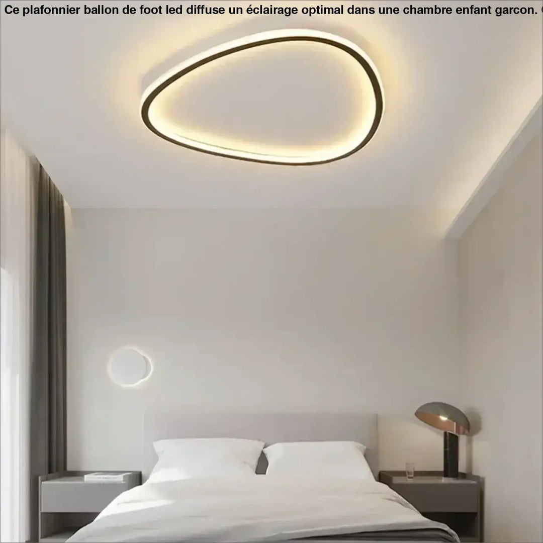 Plafonnier LED à forme organique asymétrique, au style contemporain

