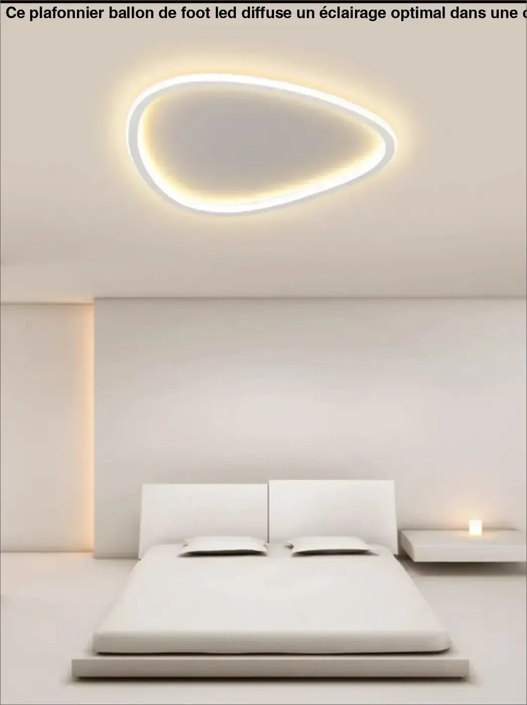 Plafonnier LED à forme organique asymétrique au style contemporain