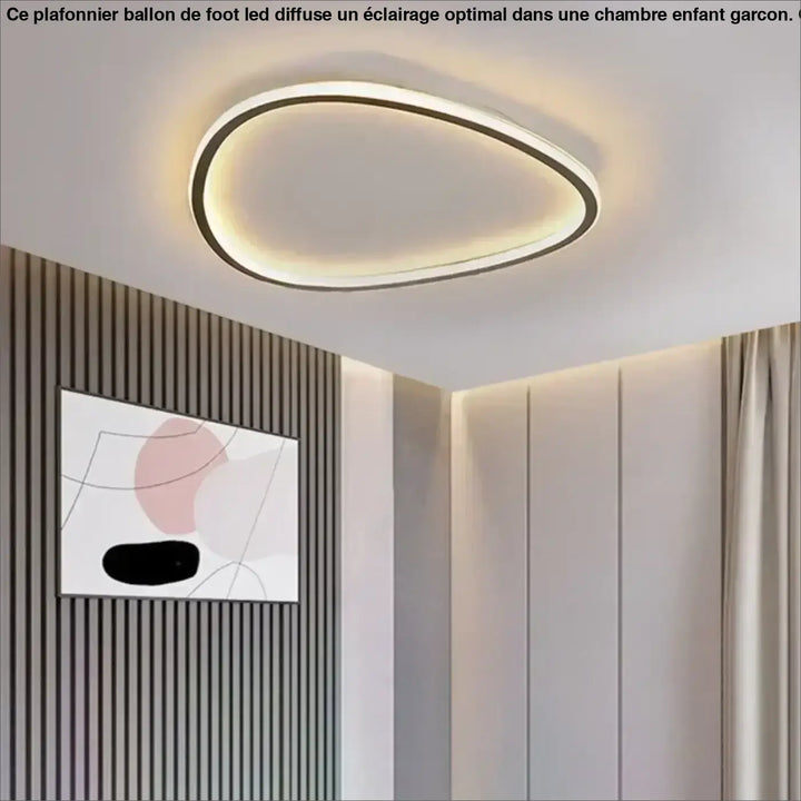 Plafonnier LED à forme organique asymétrique, au style contemporain

