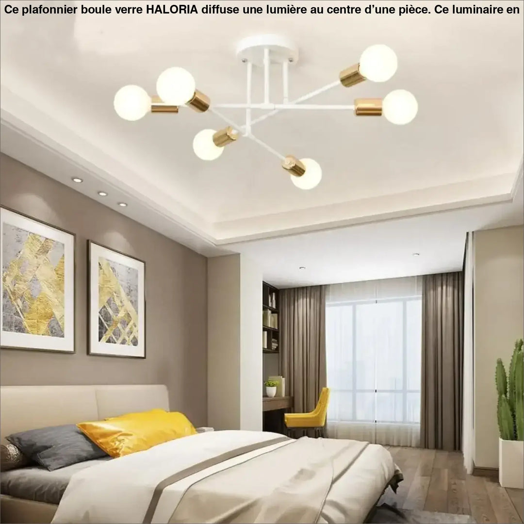 Plafonnier Boule Verre Contemporain