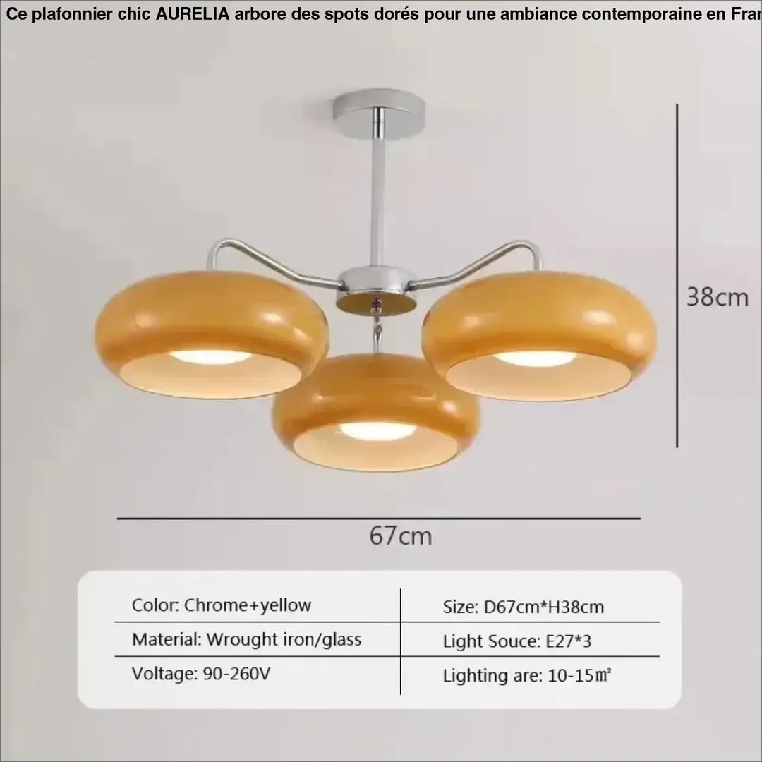 Retro ceiling light Bedroom Dining Room Antique Orange glass light France Style Medieval dining room Bauhaus yellow
