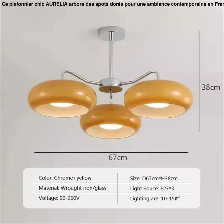 Retro ceiling light Bedroom Dining Room Antique Orange glass light France Style Medieval dining room Bauhaus yellow