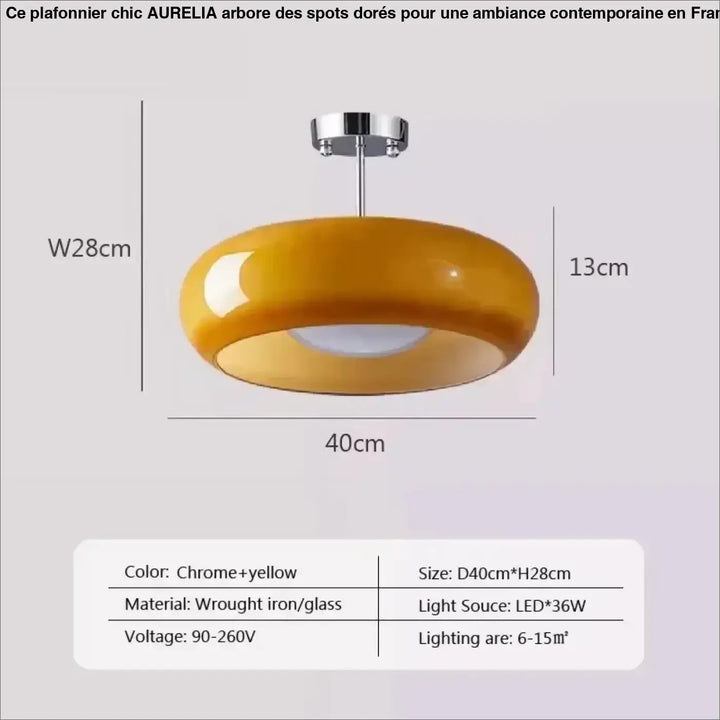Retro ceiling light Bedroom Dining Room Antique Orange glass light France Style Medieval dining room Bauhaus yellow