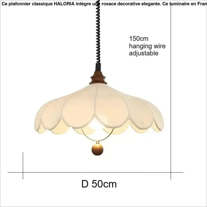 Suspension moderne en tissu ondulé blanc design élégant