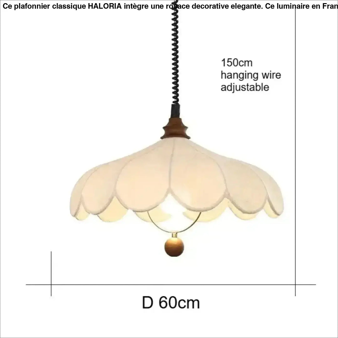 Suspension moderne en tissu ondulé blanc design élégant