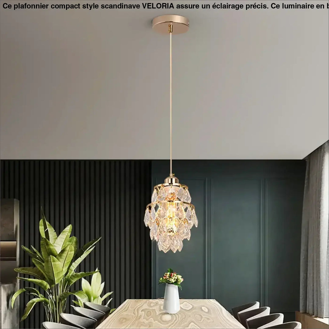 Suspension luminaire cristal forme géométrique