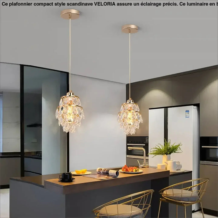 Suspension luminaire cristal forme géométrique