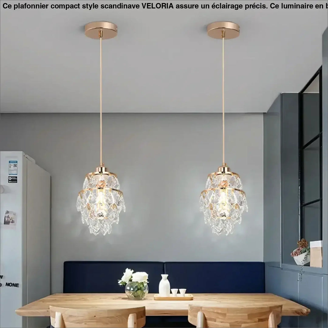 Suspension luminaire cristal forme géométrique