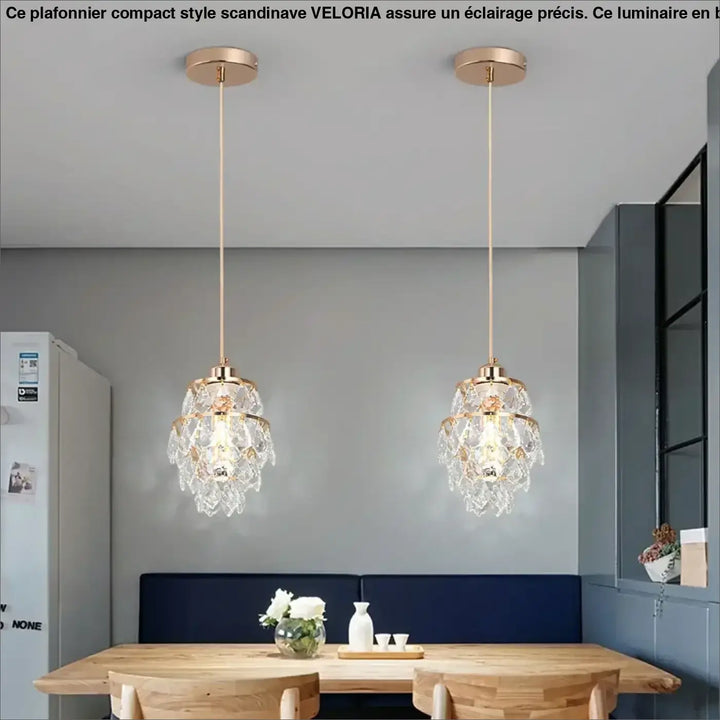Suspension luminaire cristal forme géométrique