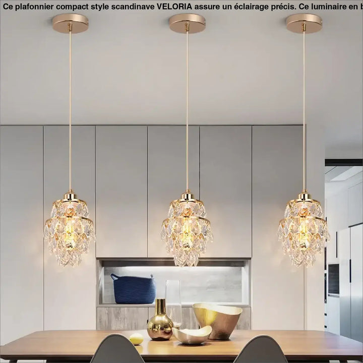 Suspension luminaire cristal forme géométrique