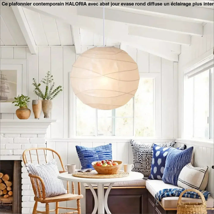 Suspension Lanterne Japonaise En Papier Beige Clair

