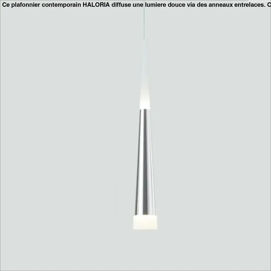 Suspension luminaire dartel avec corps conique chrome et diffuseur blanc givré design minimaliste moderne