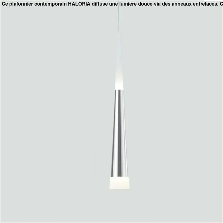 Suspension luminaire dartel avec corps conique chrome et diffuseur blanc givré design minimaliste moderne
