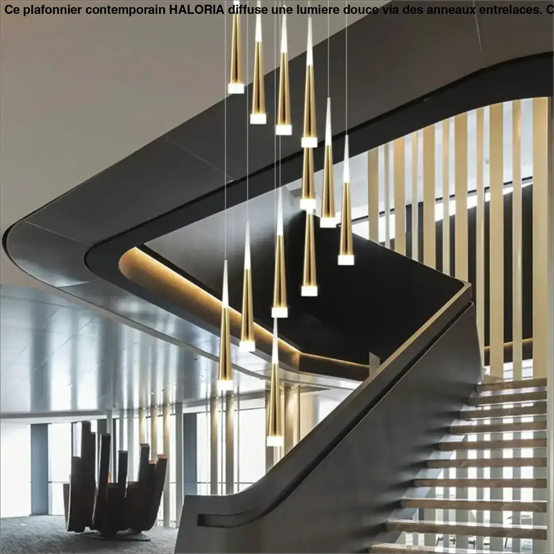 Suspension luminaire dartel avec design élancé en métal doré suspendu au plafond pour un éclairage moderne