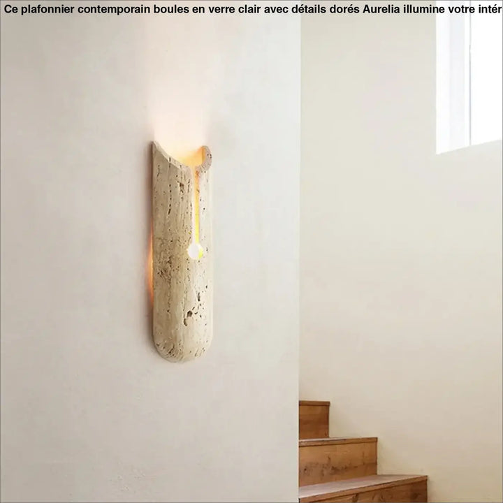 Applique Murale Minérale Avec Éclairage Doux Vers Le Haut