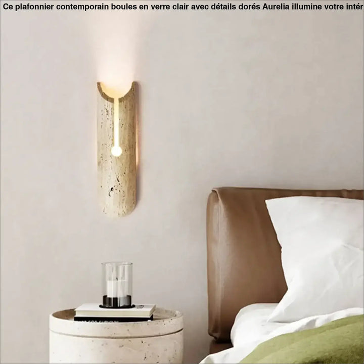 Applique Murale Minérale Avec Éclairage Doux Vers Le Haut