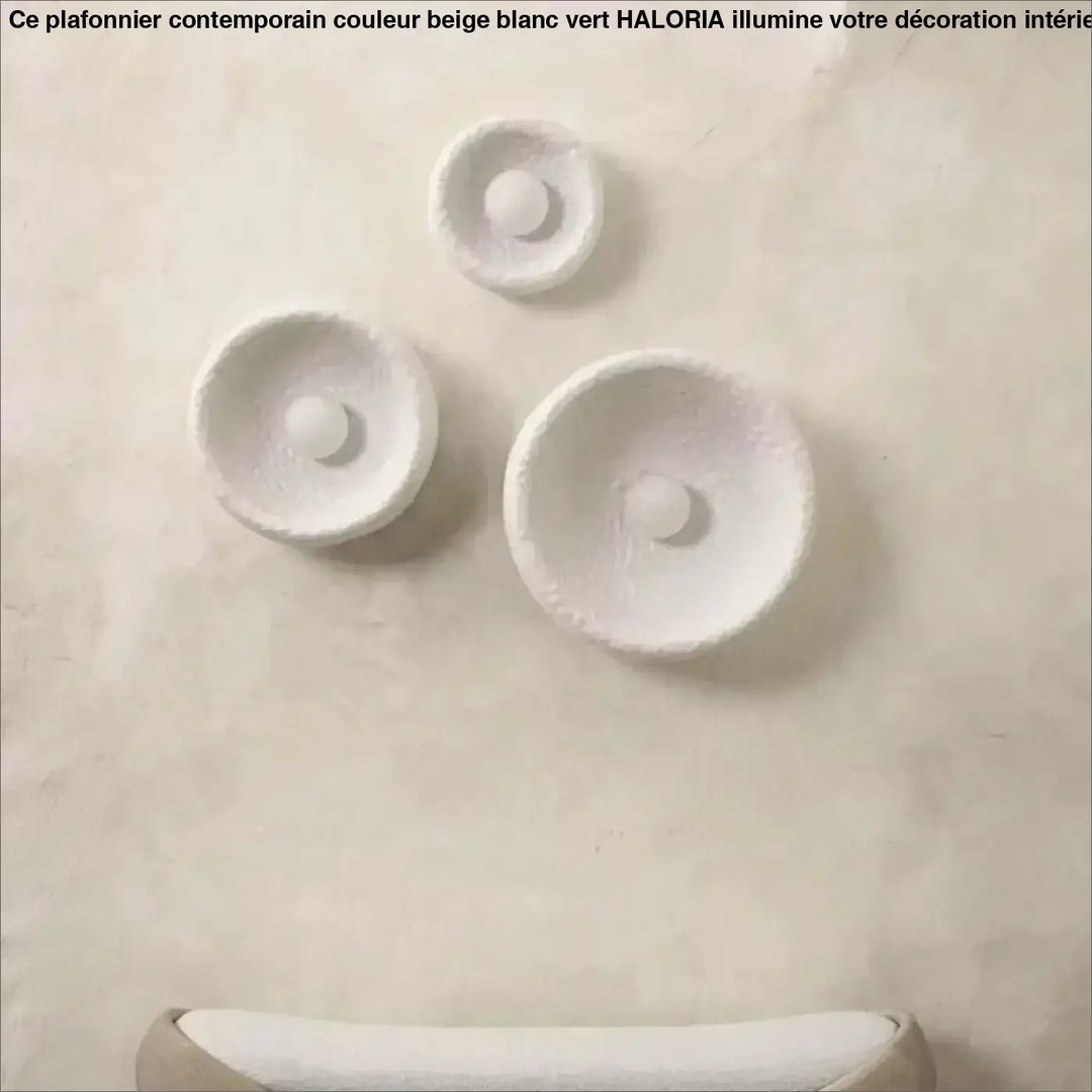 Applique murale ronde en céramique avec éclairage LED chaud

