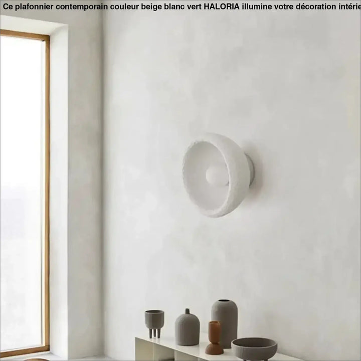 Applique murale ronde en céramique avec éclairage LED chaud

