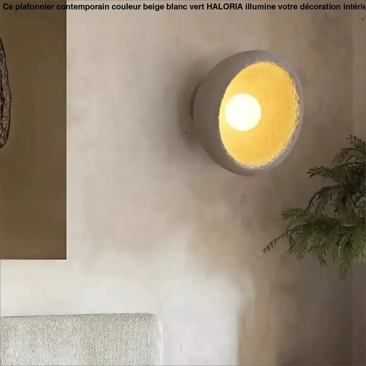 Applique murale ronde en céramique avec éclairage LED chaud

