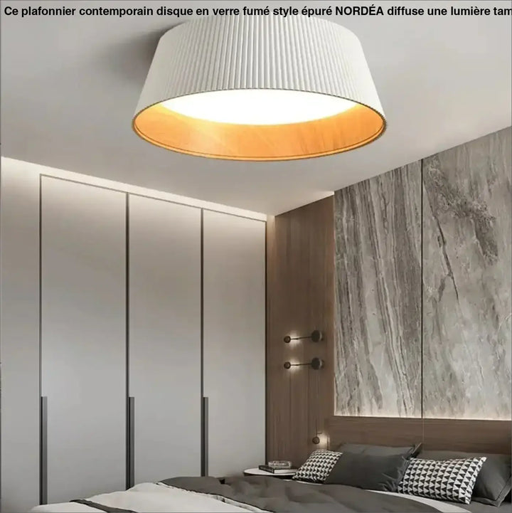 Plafonnier moderne en métal et abat-jour blanc ou noir