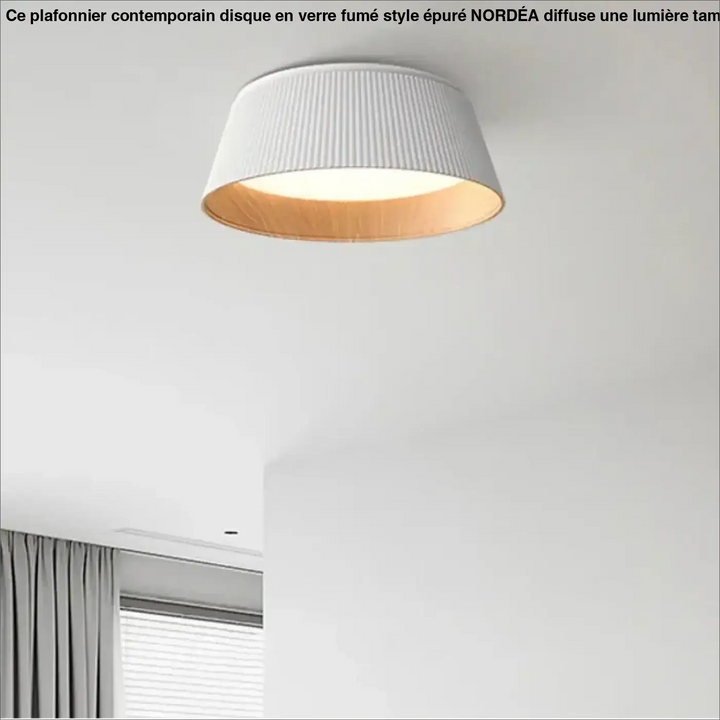 Plafonnier moderne en métal et abat-jour blanc ou noir