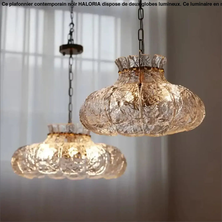 Suspension luminaire en verre style rétro pour salon élégant