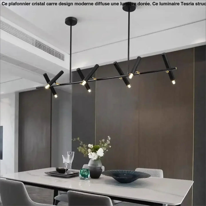 Suspension led noire design minimaliste et élégante
