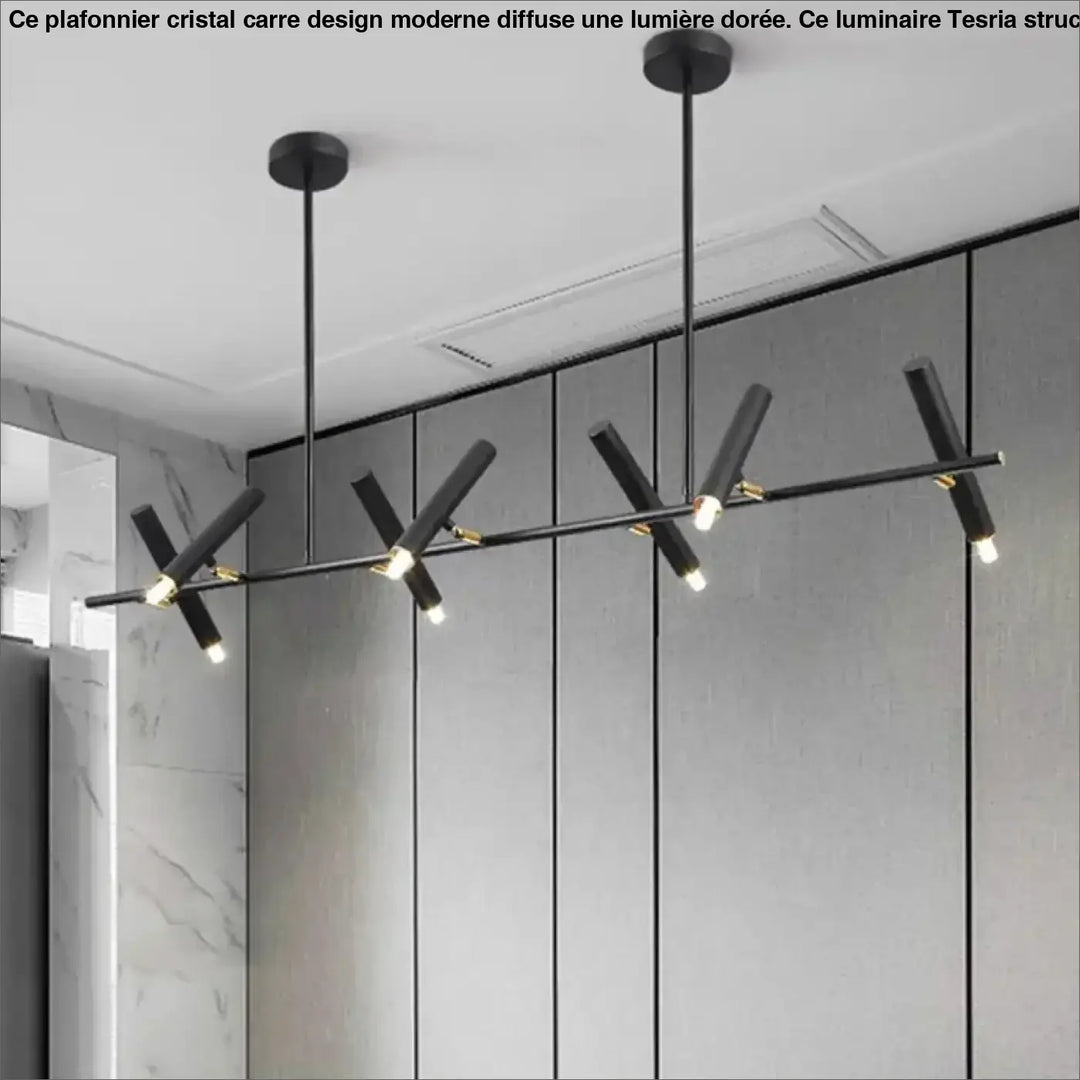 Suspension led noire design minimaliste et élégante