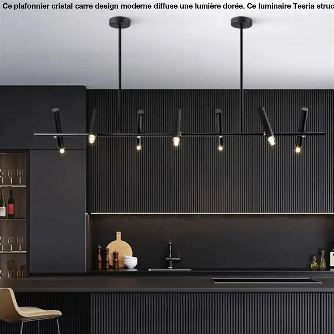 Suspension led noire design minimaliste et élégante
