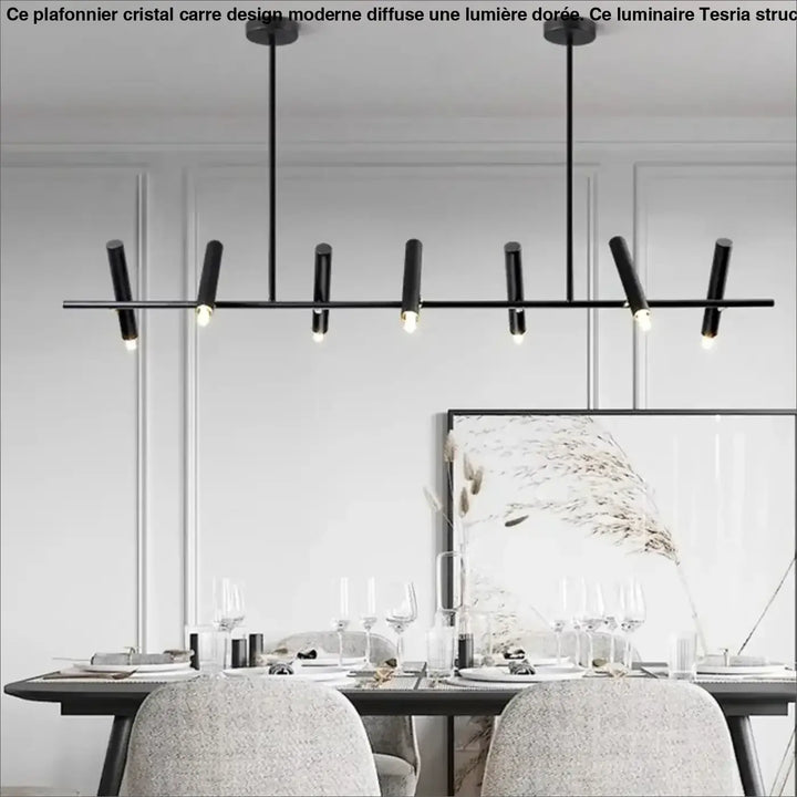 Suspension led noire design minimaliste et élégante