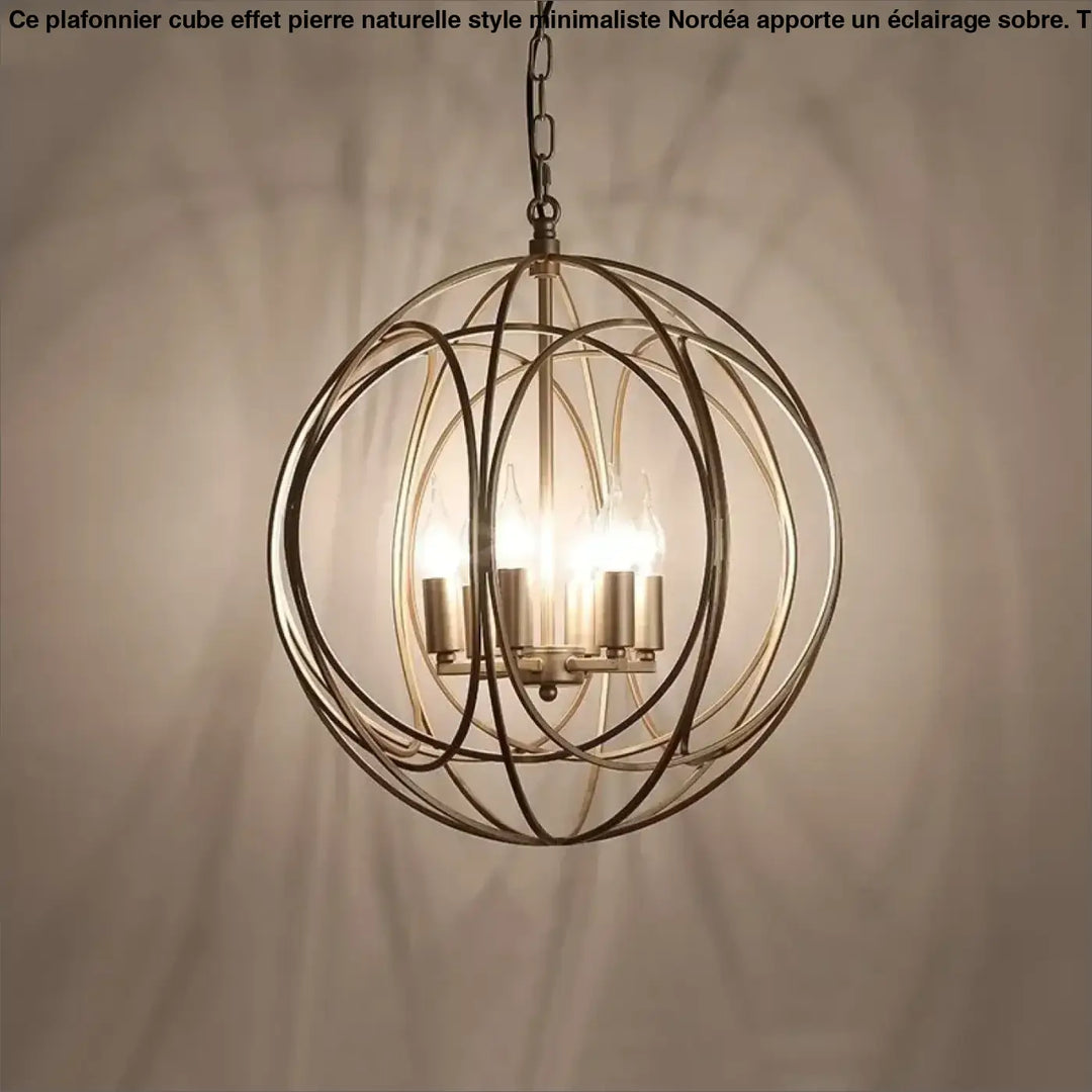 Suspension Design Dorée En Forme De Sphère Raffinée