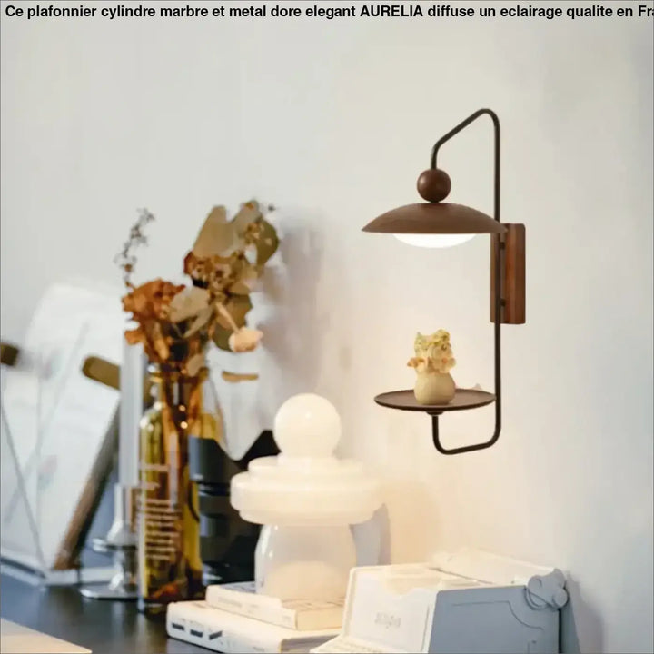 Applique led murale bois métal style scandinave élégant