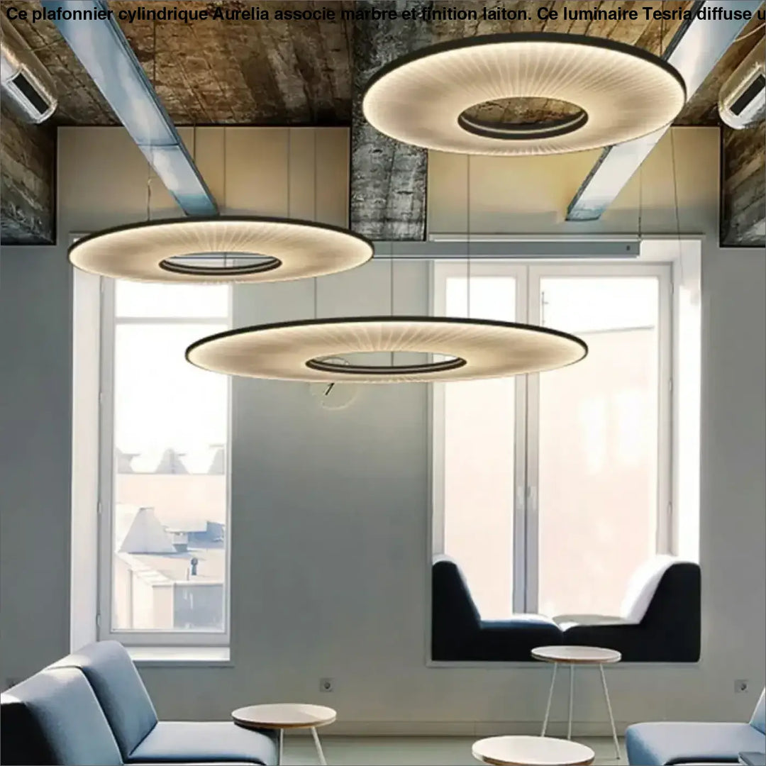Suspension design moderne led blanc cassé stylé chic