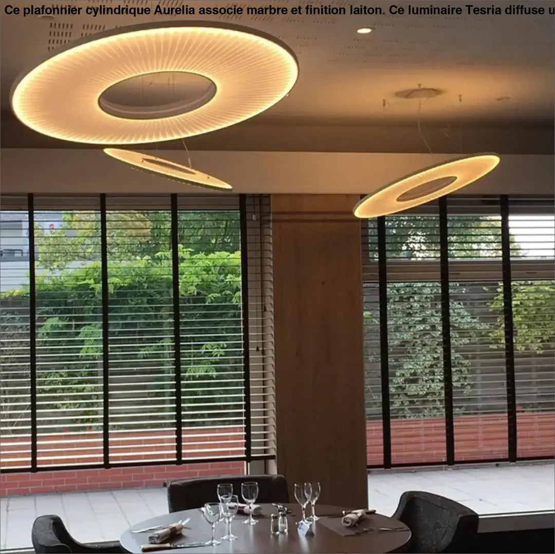 Suspension design moderne led blanc cassé stylé chic