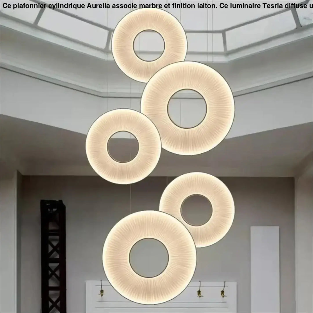 Suspension design moderne led blanc cassé stylé chic