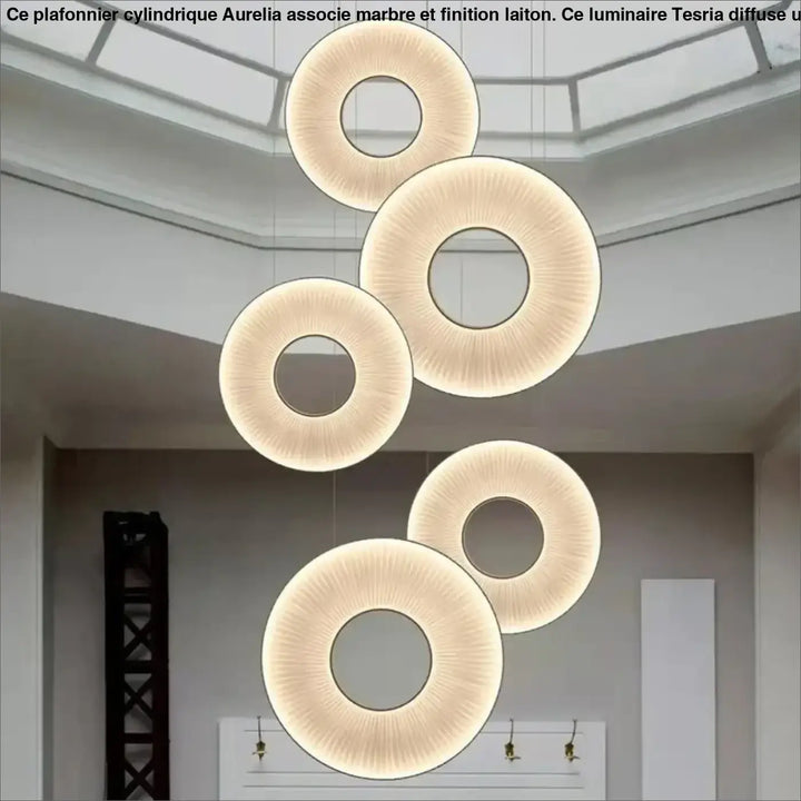 Suspension design moderne led blanc cassé stylé chic