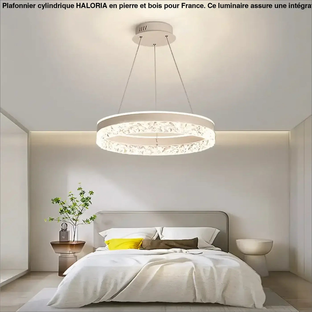 Suspension LED Ronde Cristal Moderne Pour Chambre Ou Salon

