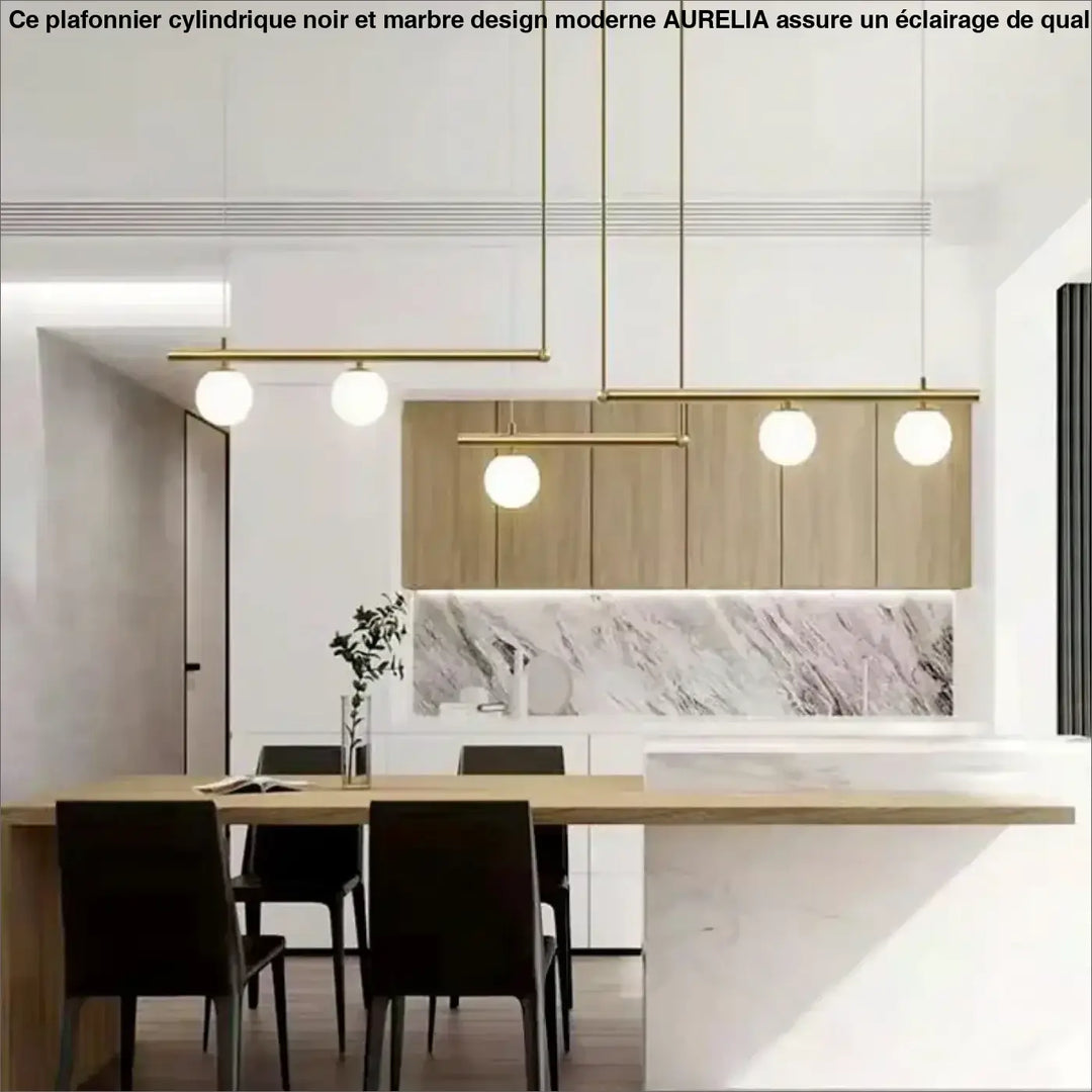 Suspension luminaire design contemporain avec boules en verre
