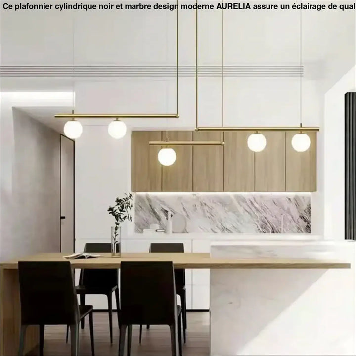 Suspension luminaire design contemporain avec boules en verre