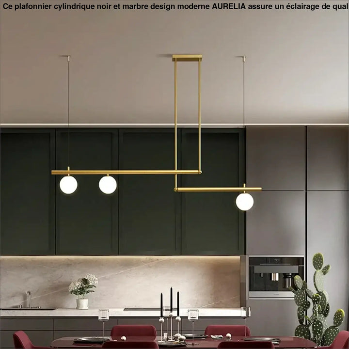 Suspension luminaire design contemporain avec boules en verre