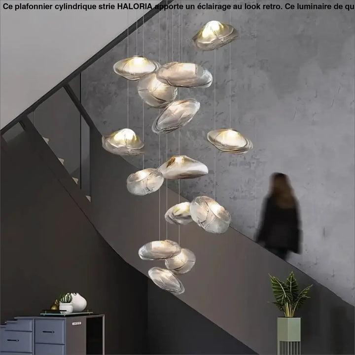 Suspension Artistique Moderne À Galets Flottants Blancs

